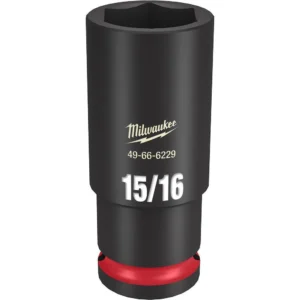 15-16 Socket Milwaukee SHOCKWAVE Impact Duty Socket 1/2" Hex Drive 15/16" Deep Socket 6 Points 49-66-6229