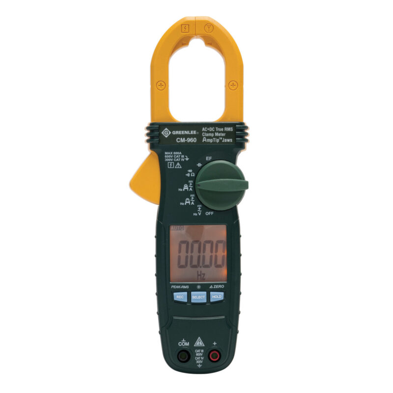 Greenlee AC/DC True RMS Clamp Meter, 1000V, 1000A, Calibrated CM-1560