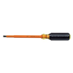 Klein Tools Insulated Screwdriver, 5/16-Inch Cabinet, 7-Inch Round Shank 602-7-INS