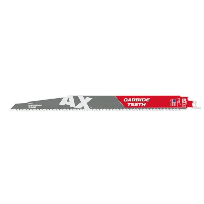 Milwaukee 12" 5 TPI AX with Carbide Teeth SAWZALL Blade for Wood with Nails (5 PK)