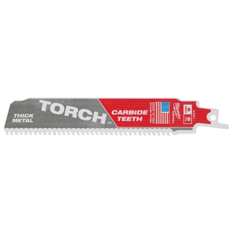 Milwaukee 6" 8 TPI TORCH with Carbide Teeth SAWZALL Blades (5 PK) 48-00-5501